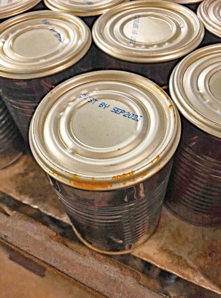Tainted, rusty cans from improper water treatment