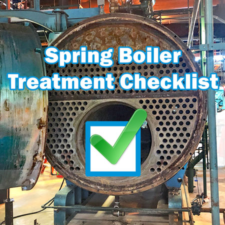Image of a Steam Boiler that says Spring Boiler Treatment Checklist