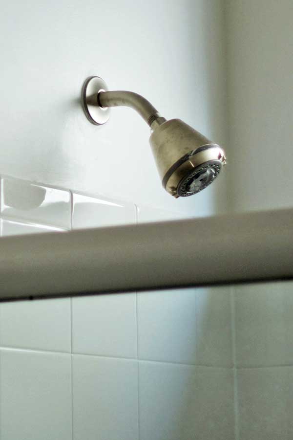 shower head that is part of a potable hot water system